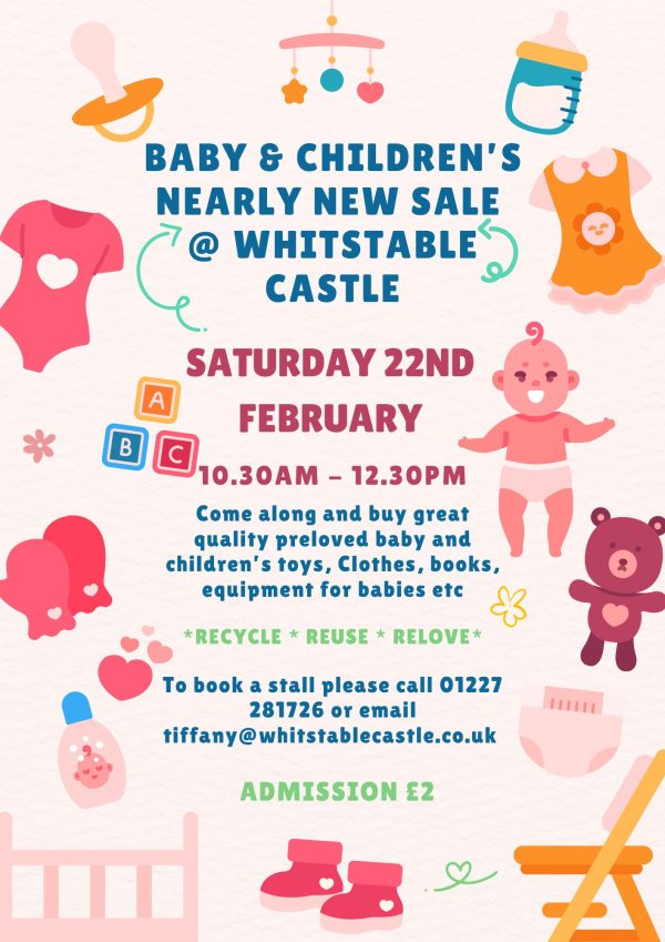 Pink And Yellow Illustration Baby Market Festival Poster